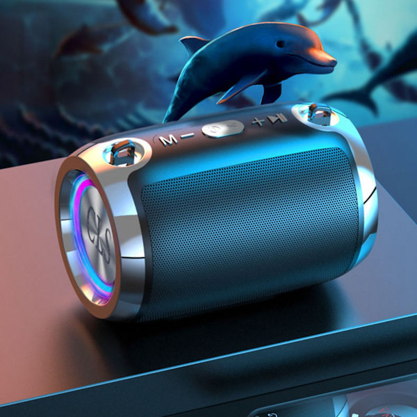 Smart Bluetooth-högtalare Dubbel membran Stereo Surround Subwoofer Hög volym Trådlös högtalare för utomhus- och hemmet Svart Plus Edition