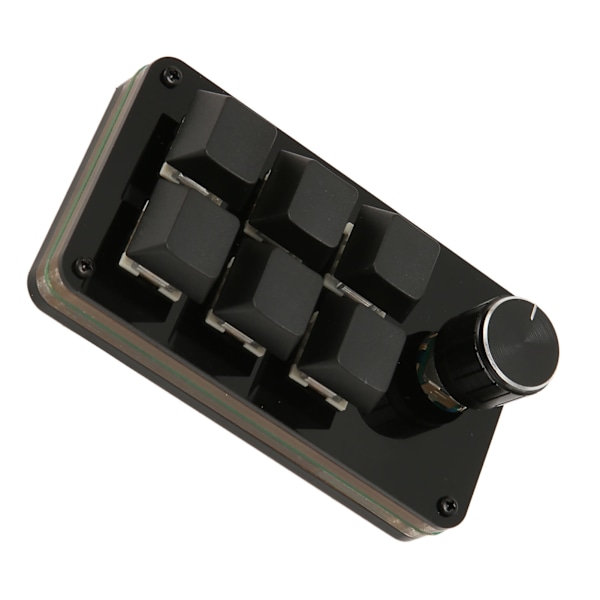 Mini 6-tangenters tangentbord med ratt, varm bytebar blå brytare mekaniskt tangentbord makro programmering tangentbord för arbete spel
