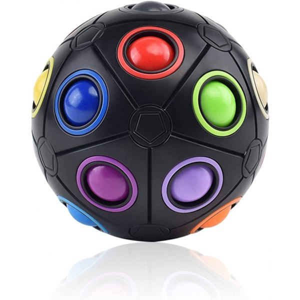 Magiske 20 kuler puslespill stress regnbue ball Fidget magnet kube pakke billige leker, Fidget spinner kube leketøy stressballer for barn voksne (svart)