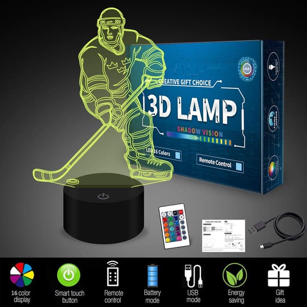 Baseball 3D nattlys for gutter 3D illusjonslampe Juleleker gaver USB Baseball nattlys for barn (Baseball)