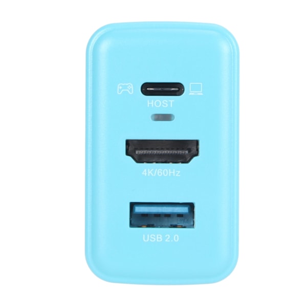 Bærbar dokkingstasjon laderadapter 3 i 1 hurtiglading HD Multimedia Interface PD 65W USB C lader for Switch OLED 100‑240V rød blå EU-plugg
