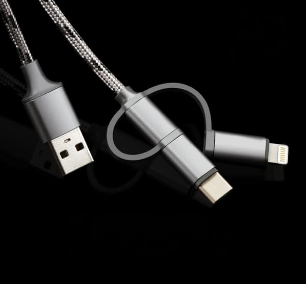 3 i 1 Multi Hurtigopladningskabel 3A Nylon Flettet USB A til Lightning/Type C/Micro USB Oplader