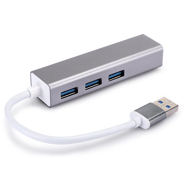 DM HE83 Aluminium Alloy Wired Nätverkskort 100M USB 3.0 HUB Adapter USB till RJ45