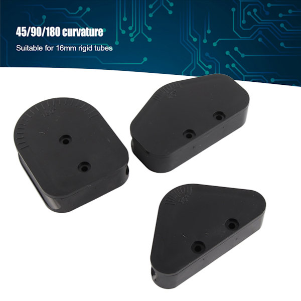 3 st 16 mm OD 45/90/180 graders böjbar akryl hård styv rörböjare formverktygssats