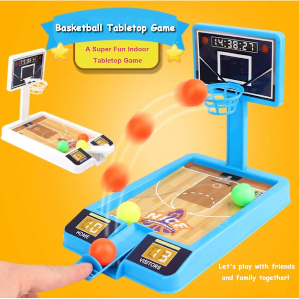 2-pack Basketbollspel Leksaker, Kontorsbord Basketboll för Vuxna för att Minska Stress, Basketboll Present Idé, Klassrums Priser för Barn Pojkar Flickor