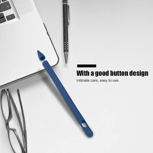 For iPad 1. generasjon blyantspissdekselholder i myk silikon med god hullposisjon, berøringspenndeksel (blå)