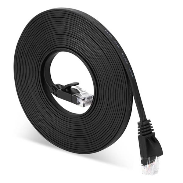 1000 Mbps Gigabit nettverkskabel 98ft RJ45 Port CAT6 nettverkskabel Ethernet-kabel for rutere datamaskiner svart
