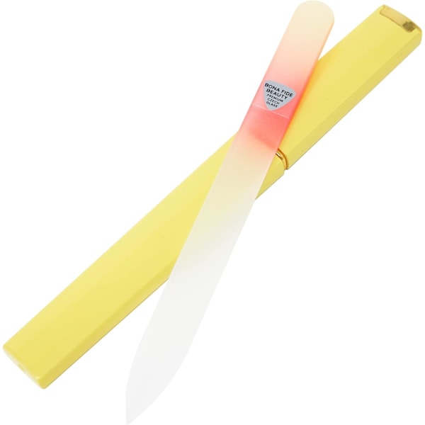 Bona Fide Beauty Tjekkisk Glas Neglefil med Etui, Pastelgrøn Violet Premium Krystal Neglefil til Naturlige Negle. Negleplejeværktøj Gi