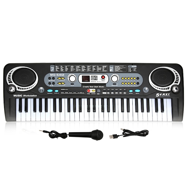 Elektronisk keyboard 54-tasters multifunktionelt børns musikundervisningslegetøj med mikrofon