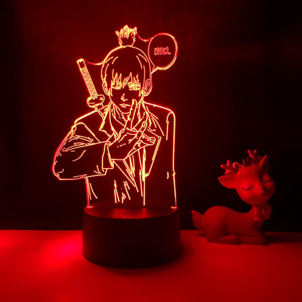 3D LED-lampa Anime Chainsaw Man för sovrumsdekoration nattlampa barnfödelsedagspresent Manga Chainsaw Man LED nattlampa sängbord