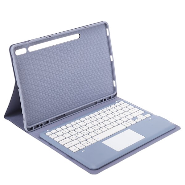 Tablett-tastaturdeksel 12,4 tommer for Tab S8 Plus 2022 for S7 FE 2021 for S7 Plus 2020 med pennspor, lilla avtakbart sporplatedeksel berøringsplate