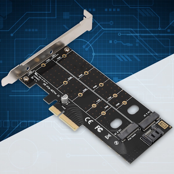 NGFF M.2 til PCI-E 4X 3.0 Adapterkort Riserkort Højhastighedsudvidelse B-Key   M-Key M.2 SSD-stik 6.0Gb/s