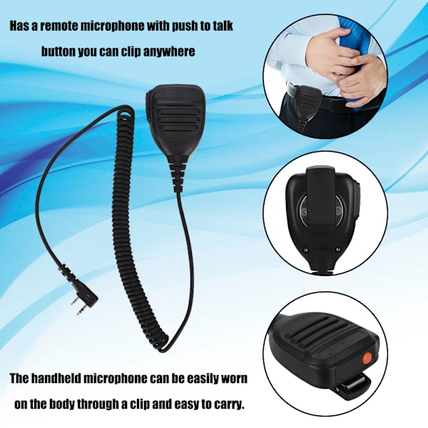 AR-780 Vattentät Walkie Talkie Handhållen Mikrofon Mic för Kenwood KPG74D Baofeng UV5R