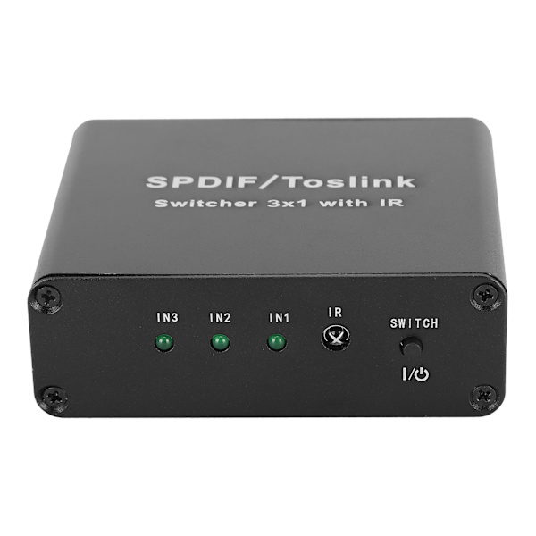 SPDIF/TosLink-kytkin 3x1 kytkentälaite kaukosäätimellä 3 sisään 1 ulos kytkin 100V‑240V