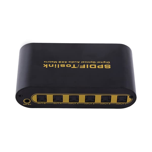 SPDIF Digital Optisk Audio True Matrix 4x2 Switch Splitter Videokonverter