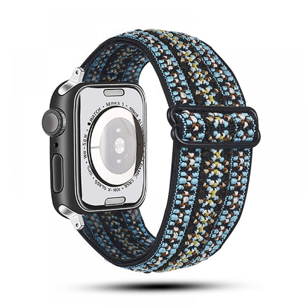 Apple Watch -rem justerbar elastisk nylon solo-ringrem, smart watch i bohemisk stil (etnisk stil5)