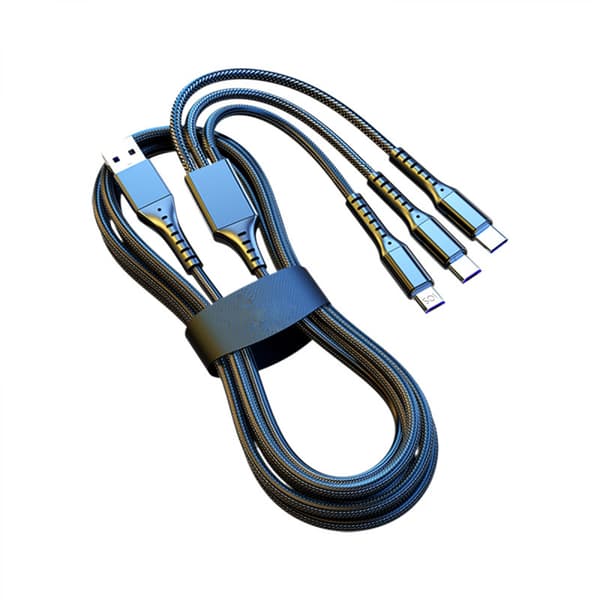 Multiladdningskabel 5A, en 3 i 1 nylonflätad snabb USB-laddningskabel för IP/Type C/Micro USB-port, för Type-C, Android MICRO USB, Apple-gränssnitt