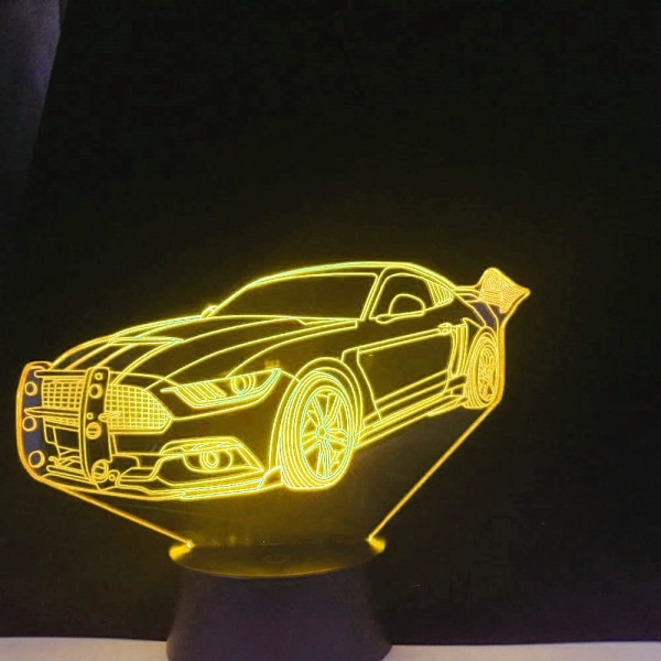 3D Racing Bil Nattlys Bordsklampe Optisk Illusjon Lamper 7 Farge Skiftende Lys LED Bordlampe Jul Hjem Kjærlighet Bursdag Barn Barn Gave