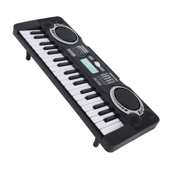 Barn Keyboard Piano 37 Tangenter Bärbar Pedagogisk Musikinstrument Leksak Elektronisk Digital Piano för Barn Black