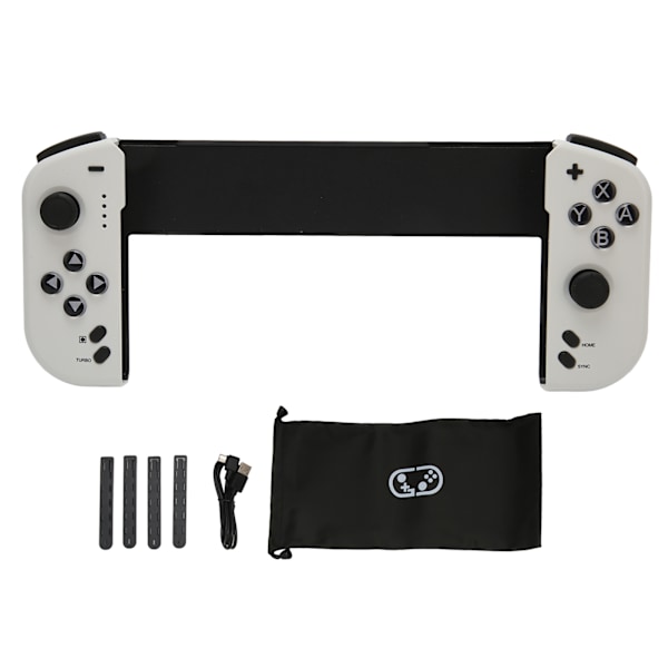 Trådløs Gaming Controller Multifunktion 6 Akser Kropsfølelse Turbo Funktion Bluetooth Game Controller til Switch Joycon Ren Hvid