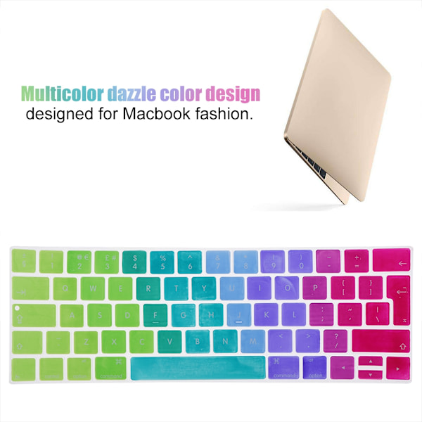 1 stk. 13/15 tommer tastaturbetræk til Apple MacBook Air/Pro (blændende touchbar europæisk engelsk)