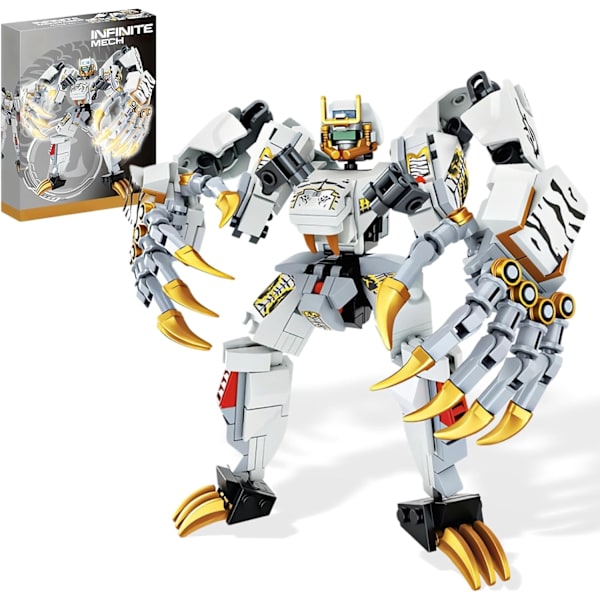 Mech med coola tigerklor Byggsats, samlarobjekt Warrior Super Battle Hero Display Model Toy, kreativa presenter, konstruktionsset (323 delar)