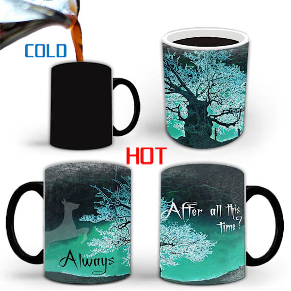 Wekity Harry Potter Färgförändrande Mugg Keramisk Kaffe Mugg Födelsedagspresent, 301-400ml