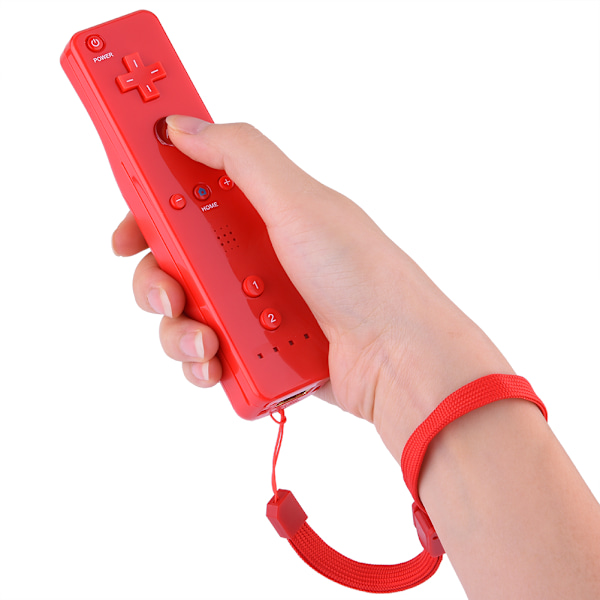 Spillkontroll håndkontroll Gamepad med analog joystick for WiiU/Wii-konsoll (rød)