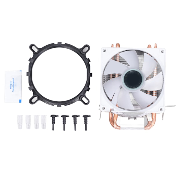 CPU-kylfläkt 3,5 tum 2 värmerör 3pin 12VDC 2000RPM hydraulisk lager CPU luftkylare för Intel 775 1150 1151 1155