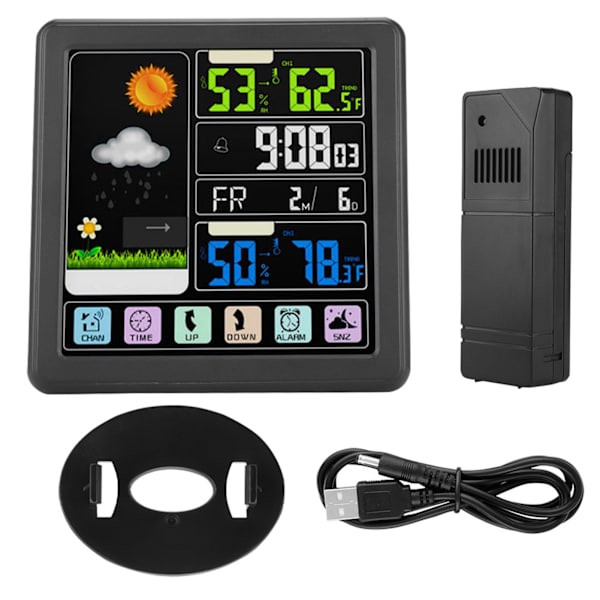 TS-3310 Full Touch Screen Trådløs Værklokke Multifunksjon