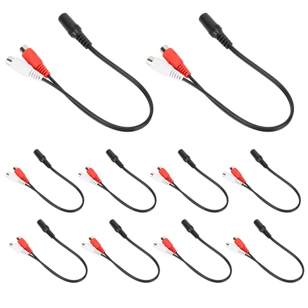 10 stk. 3,5 mm hun til dobbelt RCA hun lydkabel til tablet-pc-computer