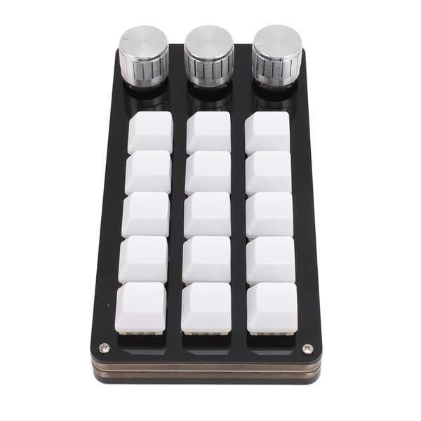 Mini Anpassad Tangentbord 15 Tangenter 3 Knoppar Programmerbar Blå Switch Hot Swappable Programmering Makro Tangentbord för Datorspel