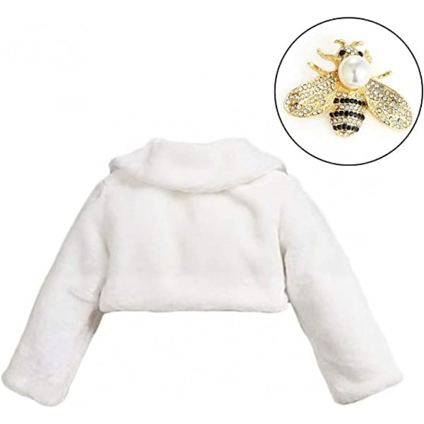 Tyttöjen prinsessa tekoturkis kukka bolero shrug juhla hääpuku, olkapään leveys noin 45 cm, pituus noin 45 cm