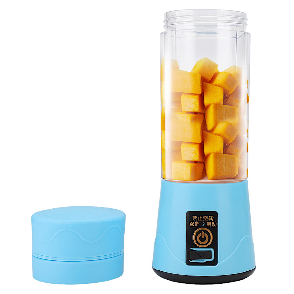 380ml Bärbar Mini USB Hem Elektrisk Fruktmixer Mixer Juicer 6 Blad (Blå)