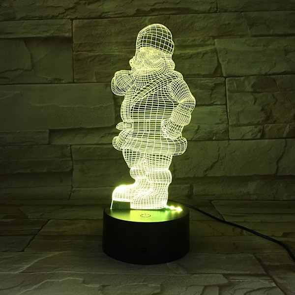 Uruzuo Glad Julgran Tomte 3D Illusion Nattlampa Leksaker Snögubbe Lampa, Skrivbords Julbelysning Födelsedag Dekorationer Presenter Fest Rum Dekor