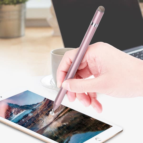 Kapacitiv stylus elastisk pennpunkt hög känslighet pekstift för iPad/ iPhone/ iPod - Rosa
