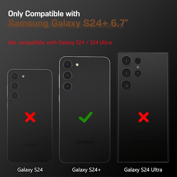 Samsung Galaxy S24+plus 6.7 tum Skal, Premium Läder Klassisk Lyx PU Halkfritt Grepp Robust Stötfångare Stöttåligt Fullständigt Kroppsskydd Brown