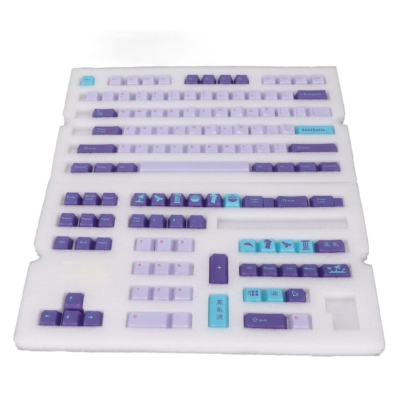 PBT Keycaps 128 Taster Levende Farger Fadeless Holdbar PBT Enkel installasjon Mekanisk Tastatur Tastatur Tastatur Vaporwave #2