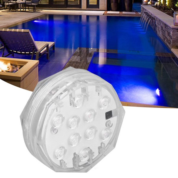 RGB undervannsspotlight med fjernkontroll, nedsenkbar LED-lys IP68 vanntett for akvariumdam