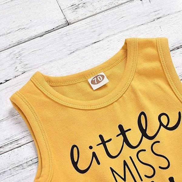 Småbarn Jente Antrekk Blomstrete Topper Ermeløse Tanktopper Shorts Hårbånd Sommerklær Sett 80CM
