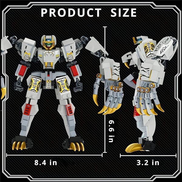 Mech med coola tigerklor Byggsats, samlarobjekt Warrior Super Battle Hero Display Model Toy, kreativa presenter, konstruktionsset (323 delar)