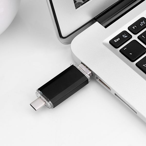USB2.0 Type C Micro USB vedenpitävä U-levy Flash-asema puhelimeen PC musta 64GB
