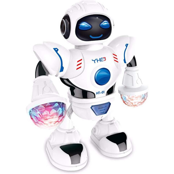 Elektronisk robotlegetøj, smart rumgående dansende robot, syngende musikrobot med musik og farverige lys