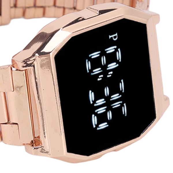 LED- watch för student Tetragonum Digital watch med viklås Larmtid för nattljusfunktion för dagligt bruk (Rose Gold