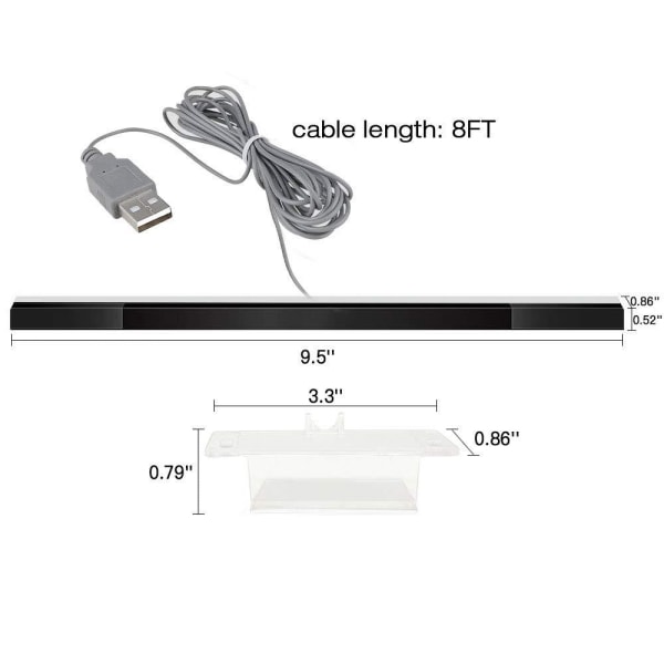 USB-sensorfält för Wii, ersättning USB-kabelbunden infraröd sensorfält för Nintendo Wii