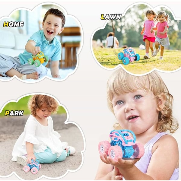 Söta Push & Go dubbelriktade fordonsset för småbarnspresenter, 3-pack