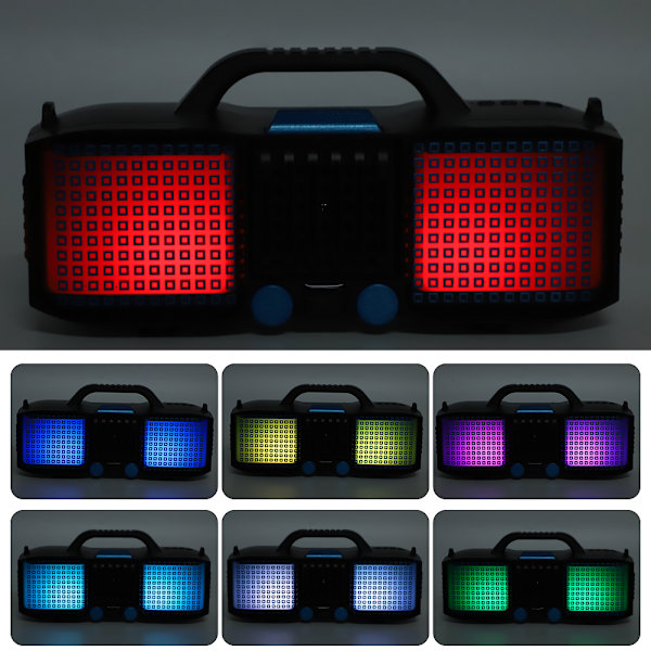 Värikäs LED-kädet vapauttava puhelu USB-lataus FM Bluetooth-kaiutin TF-korttipaikalla