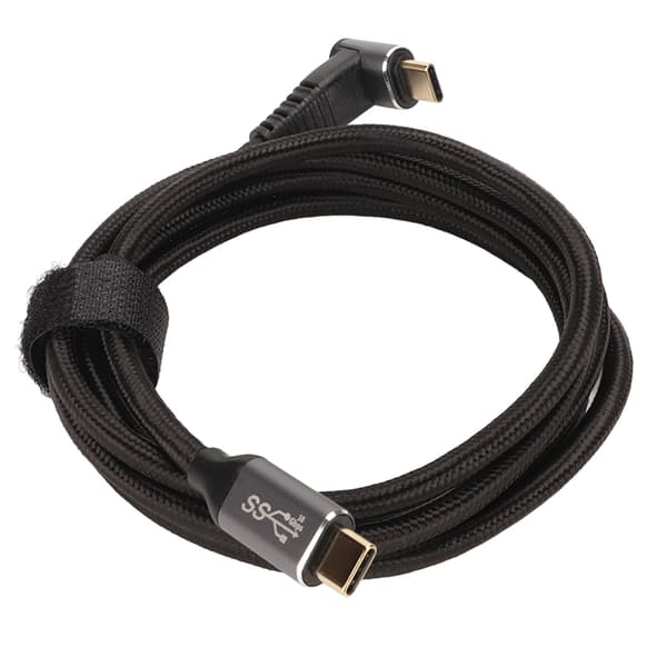 90 graders USB C-kabel 4K 60Hz stöder PD100W Typ C 3.1 Gen2 Full Function USB C snabbladdningskabel för Steam Deck 150cm/59.1in