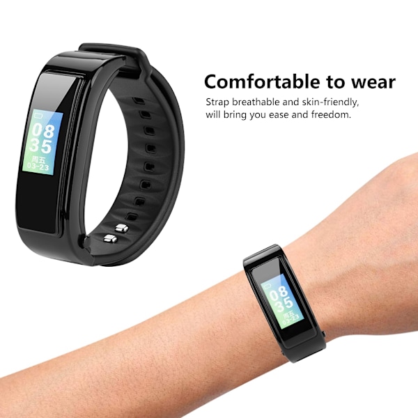 Bluetooth Smart Watch IY3 - Opkaldsskærm, Pulsmåler og Blodtryksmonitor - Sort