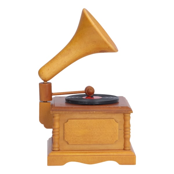 Träsimulering grammofon Retro musikdosa för semester bröllopspresenter Möbeldekoration